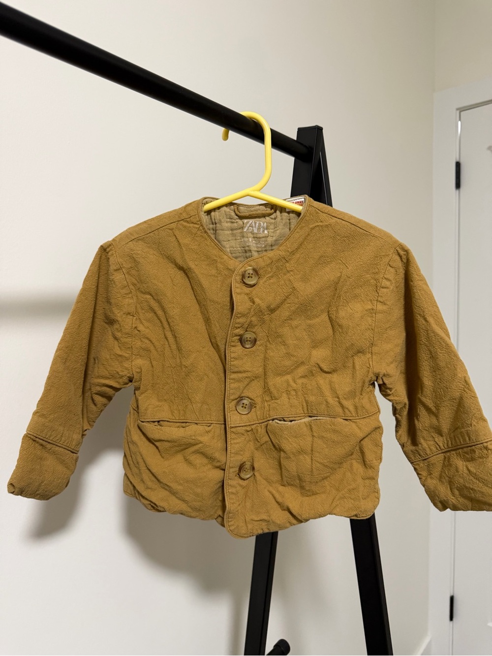 Zara Kids Mustard Button-Front Jacket
